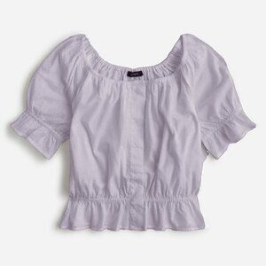 J. CREW Gathered scoopneck top in Swiss-dot purple Extra Small XS NWT